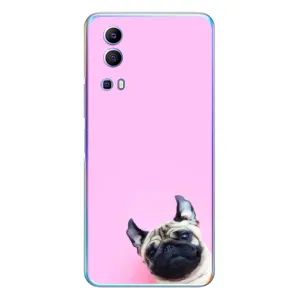 Бампер для Vivo Y72 з картинкою "Песики" (Собака на рожевому)