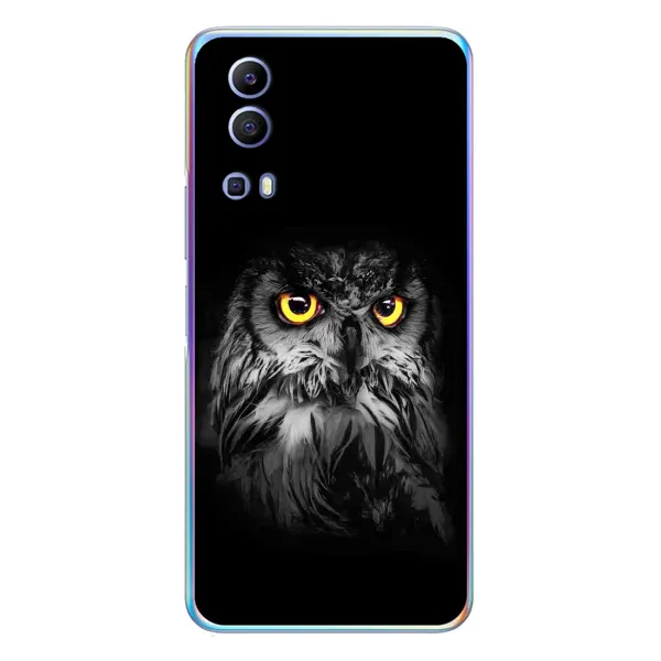 Чехол с рисунком «Сова на чёрном» для Vivo Y72 Чехол с рисунком «Сова на чёрном» для Vivo Y72