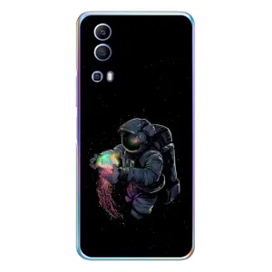 Силиконовый Чехол с принтом "Космонавты" на Vivo Y72 (В руках земля)