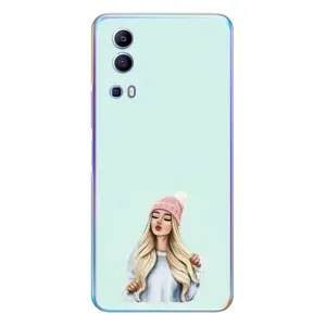 Силиконовый Чехол на Vivo Y72 с картинкой Стильных Девушек (В шапке)