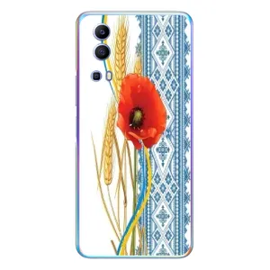 Силиконовый Чехол на Vivo Y72 с картинкой Вышиванки (Вышиванка с цветком)