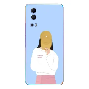Силиконовый Чехол на Vivo Y72 с картинкой Стильных Девушек (Желтая кепка)
