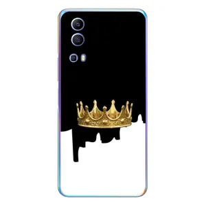 Чехол (Корона на чёрном фоне) для Виво У72 (Золотая корона)
