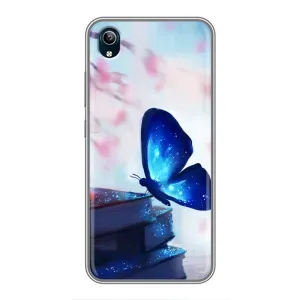Силиконовый бампер с картинкой животных для ViVO Y91C (Бабочка синяя)