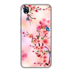 Чехол с принтом САКУРЫ на ViVO Y91C (Бабочки на сакуре)