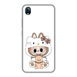 Чехол с принтом Лабубу для ViVO Y91C (Белый Лабубу)