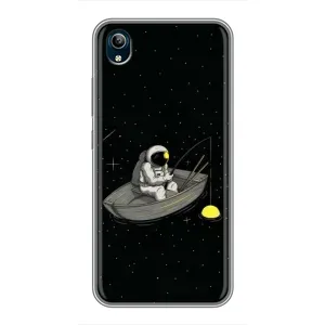 Силиконовый Чехол с принтом "Космонавты" на ViVO Y91C (Космонавт на рыбалке)