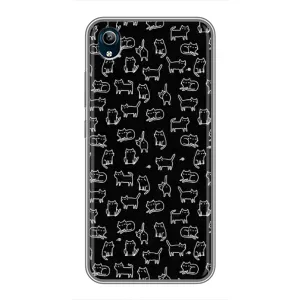 Чехол на тематику: Коты для Vivo Y91C (Котики на черном)
