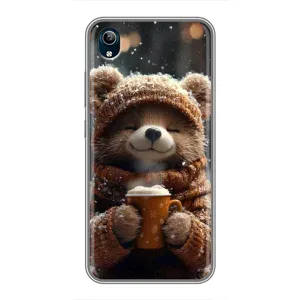 Печатный чехол «Зверята с кофе» для ViVO Y91C (Медвежонок с кофе)