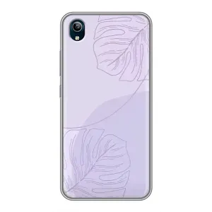 Чехол цветочный дизайн для ViVO Y91C (Монстера фиолетовая)