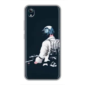 Силиконовый чехол с картинкой "Герой Pubg" на ViVO Y91C (В экиперовке)