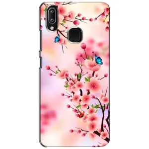 Чехол с принтом САКУРЫ на ViVO Y93 Lite (Бабочки на сакуре)
