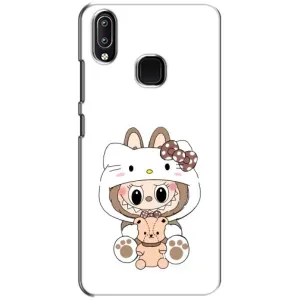 Чехол с принтом Лабубу для ViVO Y93 Lite (Белый Лабубу)