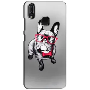 Чехол (ТПУ) Милые собачки для ViVO Y93 Lite (Бульдог в очках)