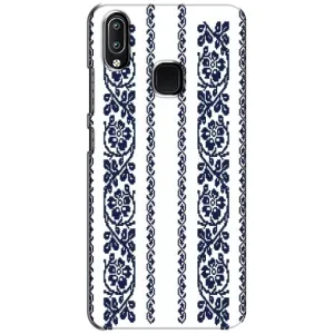 Силиконовый Чехол на ViVO Y93 Lite с картинкой Вышиванки (Синяя вышиванка)