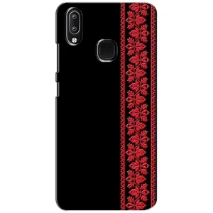 Силиконовый Чехол на ViVO Y93 Lite с картинкой Вышиванки (Вышиванка на черном)