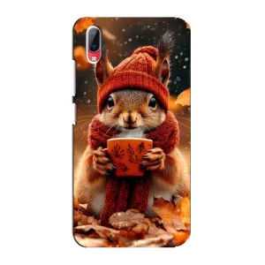Печатный чехол «Зверята с кофе» для Vivo Y93 / Y93S (Белка с кофе)