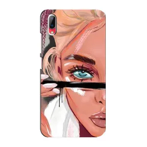Силіконовый Чохол на Vivo Y93 / Y93S з картинкой Модных девушек (Дівчина та вії)