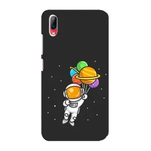 Силиконовый Чехол с принтом "Космонавты" на Vivo Y93 / Y93S (Космонавт с шариками)
