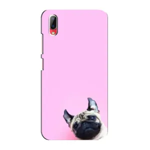 Бампер для Vivo Y93 / Y93S с картинкой "Песики" (Собака на розовом)