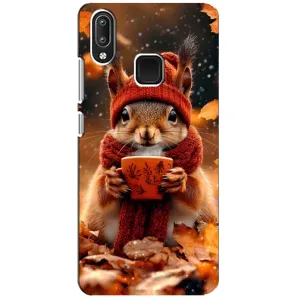 Печатный чехол «Зверята с кофе» для Vivo Y95 (Белка с кофе)