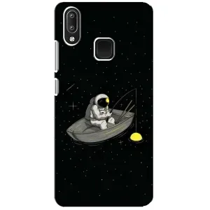 Силиконовый Чехол с принтом "Космонавты" на Vivo Y95 (Космонавт на рыбалке)