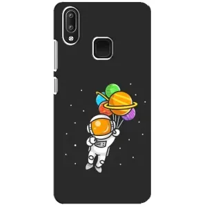 Силиконовый Чехол с принтом "Космонавты" на Vivo Y95 (Космонавт с шариками)