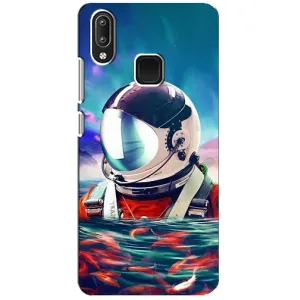 Силиконовый Чехол с принтом "Космонавты" на Vivo Y95 (Космонавт в воде)