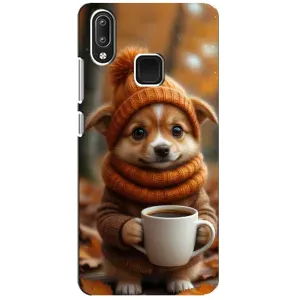 Печатный чехол «Зверята с кофе» для Vivo Y95 (Собачка с кофе)