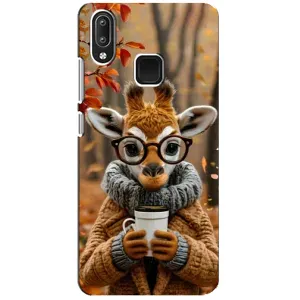 Печатный чехол «Зверята с кофе» для Vivo Y95 (Жираф с кофе)