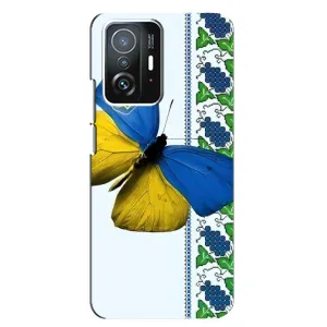 Чехол с Украинской символикой на Сяоми 11т / 11т про (Бабочка)