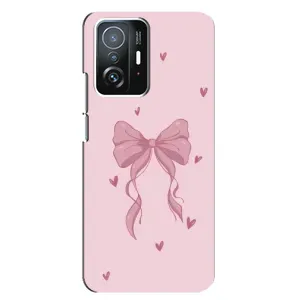 Чохол банти для Xiaomi 11T / 11T Pro (Бант на рожевому)