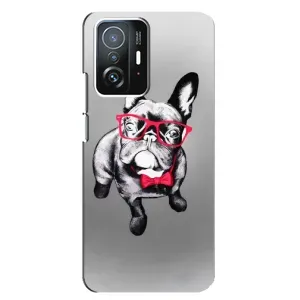 Чехол (ТПУ) Милые собачки для Xiaomi 11T / 11T Pro (Бульдог в очках)