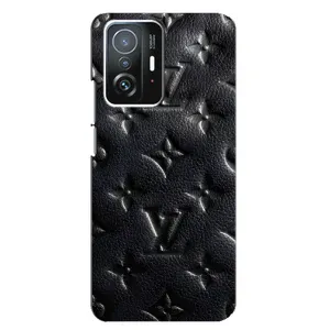 Текстурный Чехол Louis Vuitton для Сяоми 11т / 11т про (Черный ЛВ)