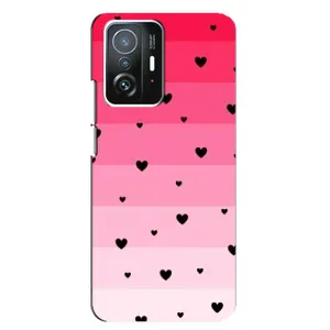 Чохли з тематикою "Маленькі Сердчеки" на Xiaomi 11T / 11T Pro (Чорні сердечка)