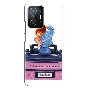 Силиконовый Чехол на Xiaomi 11T / 11T Pro с картинкой Стильных Девушек (Девушка на машине)
