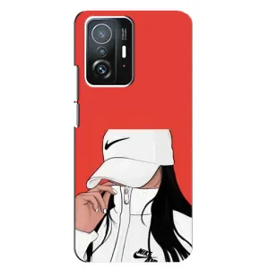 Силиконовый Чехол на Xiaomi 11T / 11T Pro с картинкой Стильных Девушек (Девушка Nike)