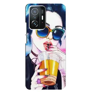 Чехол с картинкой Модные Девчонки Xiaomi 11T / 11T Pro (Девушка с коктейлем)
