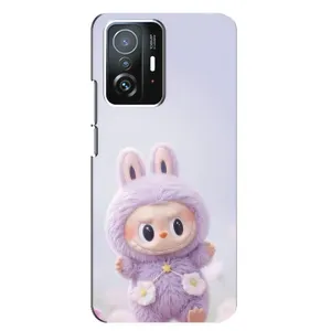 Чехол с принтом Лабубу для Xiaomi 11T / 11T Pro (Фиолетовый Лабубу)