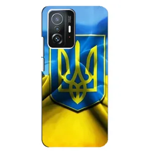 Чехол с картинкой (Патриотический ГЕРБ) на Xiaomi 11T / 11T Pro (Герб и Флаг Украины)