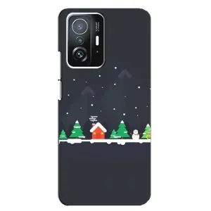 Силиконовый бампер на рождество для Xiaomi 11T / 11T Pro (Город зимний)