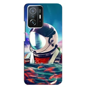 Силиконовый Чехол с принтом "Космонавты" на Xiaomi 11T / 11T Pro (Космонавт в воде)