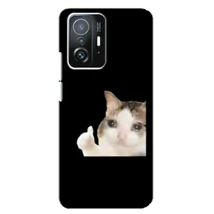 Бампер с принтом Мемы для Xiaomi 11T / 11T Pro (Кот в слезах)