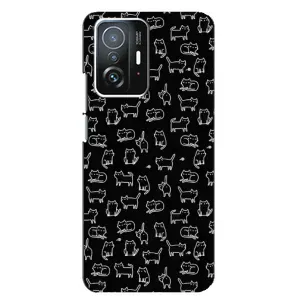 Чехол на тематику: Коты для Xiaomi 11T / 11T Pro (Котики на черном)