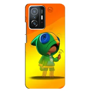 Чехол Бравл Старс для Xiaomi 11T / 11T Pro (LEON в кофте)