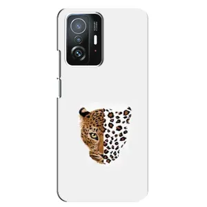 Чехол с леопардовым принтом на Xiaomi 11T / 11T Pro (Леопард на белом)