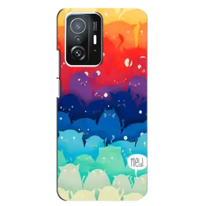 Силиконовый чехол с котиком для Xiaomi 11T / 11T Pro (Mew)
