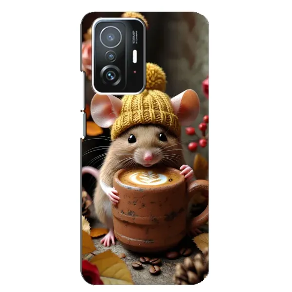 Чехол с рисунком «Мышка с кофе» для Xiaomi 11T / 11T Pro Чехол с рисунком «Мышка с кофе» для Xiaomi 11T / 11T Pro