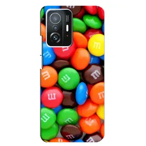 Чохол з зображенням смачної їжі для Xiaomi 11T / 11T Pro (Різнокольорові M&M'S)