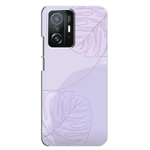 Чехол цветочный дизайн для Xiaomi 11T / 11T Pro (Монстера фиолетовая)